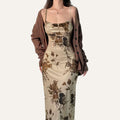 Vestido midi tirantes print
